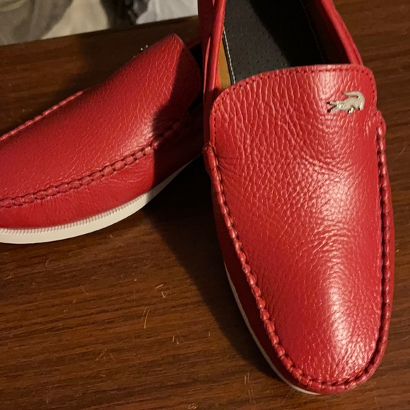 100 % leather f man size 8 color red.